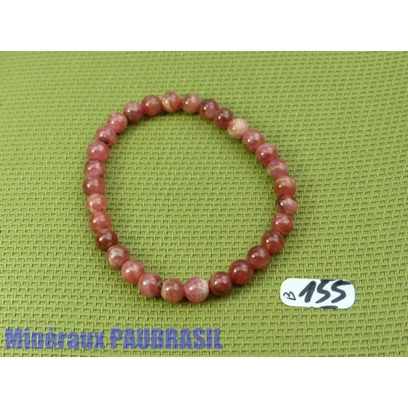 Bracelet Rhodochrosite d'Argentine Q Extra en perles de 6mm50