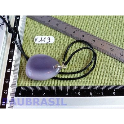Pendentif Fluorite mauve de France mini pierre plate 13gr
