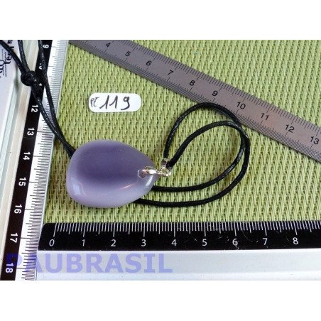 Pendentif Fluorite mauve de France mini pierre plate 13gr