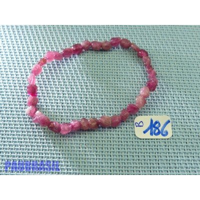 Bracelet Rubellite - Tourmaline Rose en mini pierres roulées - grains