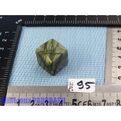 Cube poli en Jaspe Vert Zébré - Green Network Jasper Q Extra 17g 18mm