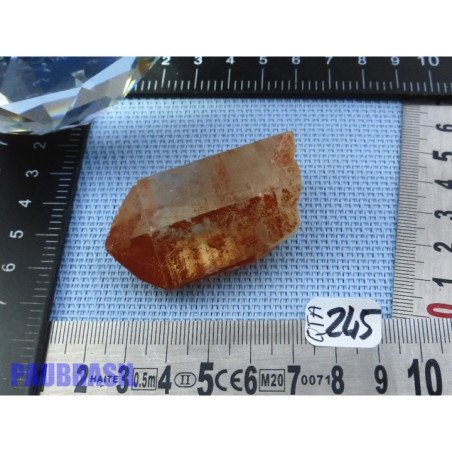 Pointe de Quartz Tangerine guérisseur doré Brésil 52g | Minéraux Paubrasil