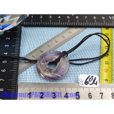 Pi Donut pendentif en Amethyste Brésil 3cm