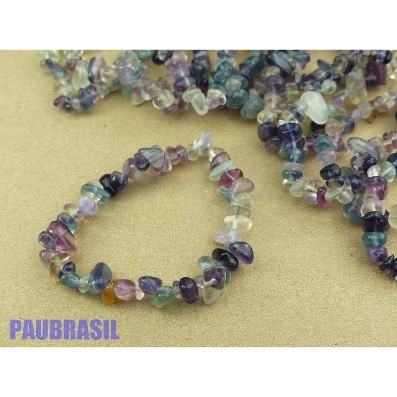 Bracelet baroque XL en Fluorite ou fluorine multicolore