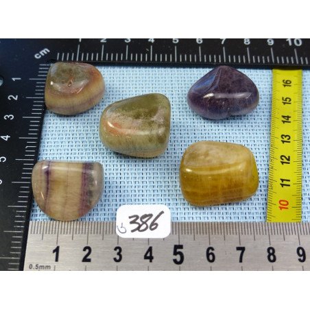 Fluorites Fluorines Argentine Lot de 5 Pierres Roulées 88g | Minéraux Paubrasil