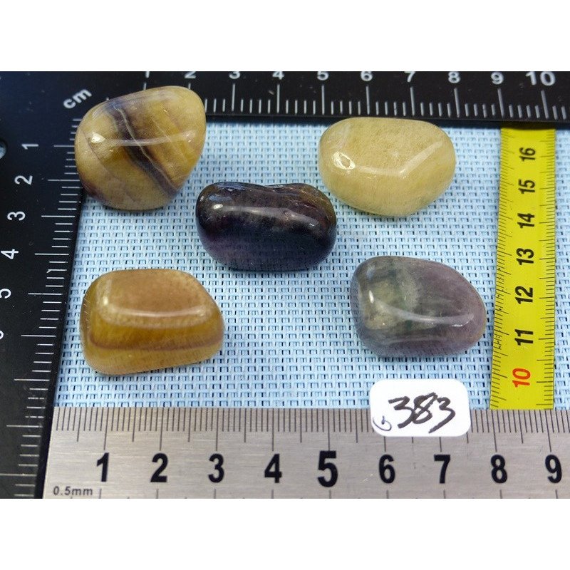 Fluorites Fluorines Argentine Lot de 5 Pierres Roulées 94g | Minéraux Paubrasil