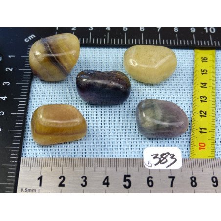 Fluorites Fluorines Argentine Lot de 5 Pierres Roulées 94g | Minéraux Paubrasil