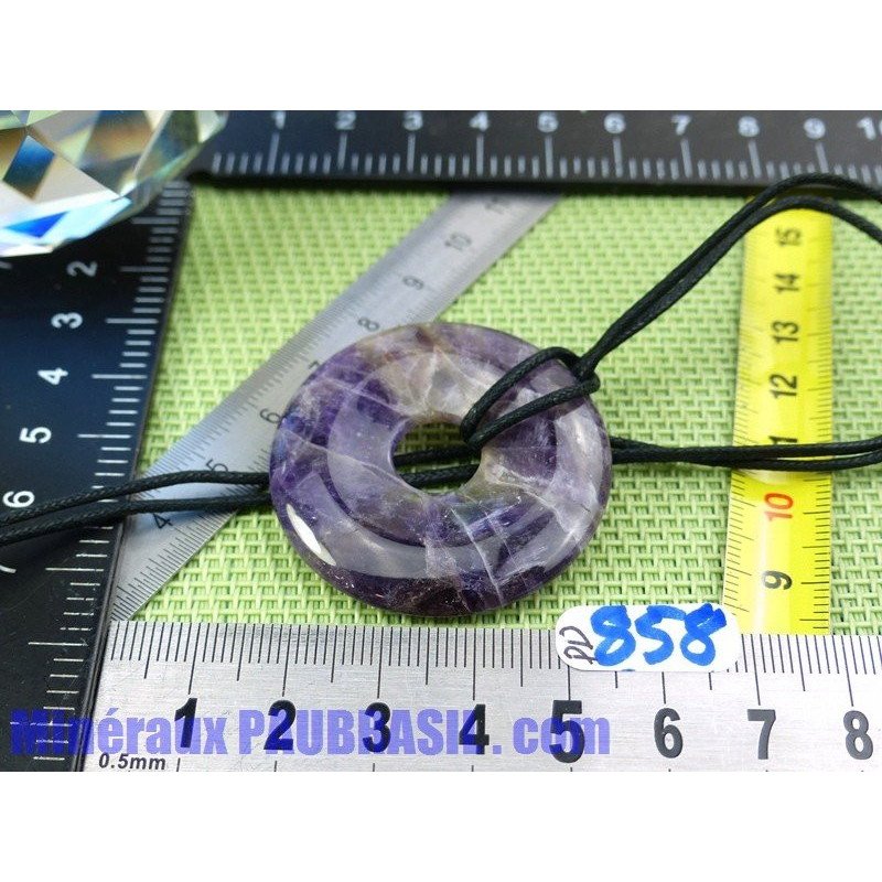 Pi Donut pendentif en Amethyste Q Extra Brésil 4cm