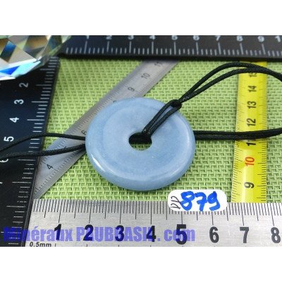 Pi Donut pendentif en Angelite - Anhydrite bleue de 4cm