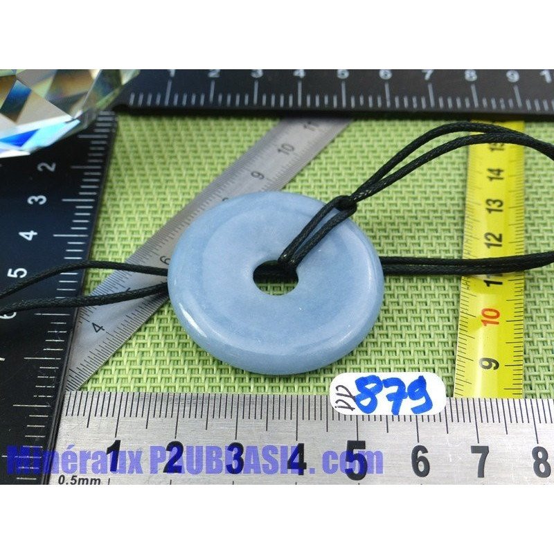 Pi Donut pendentif en Angelite - Anhydrite bleue de 4cm