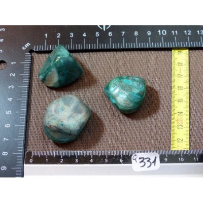Malachite Chrysocolle Lot de 3 Pierres Roulées 110g | Minéraux Paubrasil