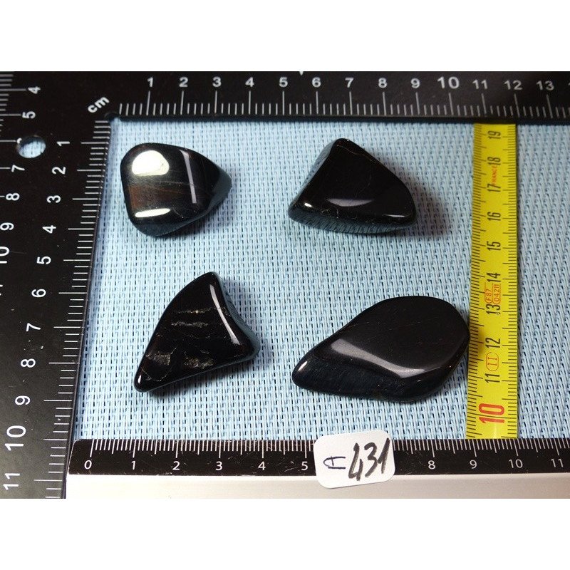 Oeil de Faucon Lot de 4 Pierres Roulées 60g | Minéraux Paubrasil