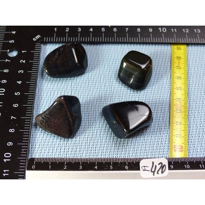 Oeil de Faucon Lot de 4 Pierres Roulées 73g | Minéraux Paubrasil