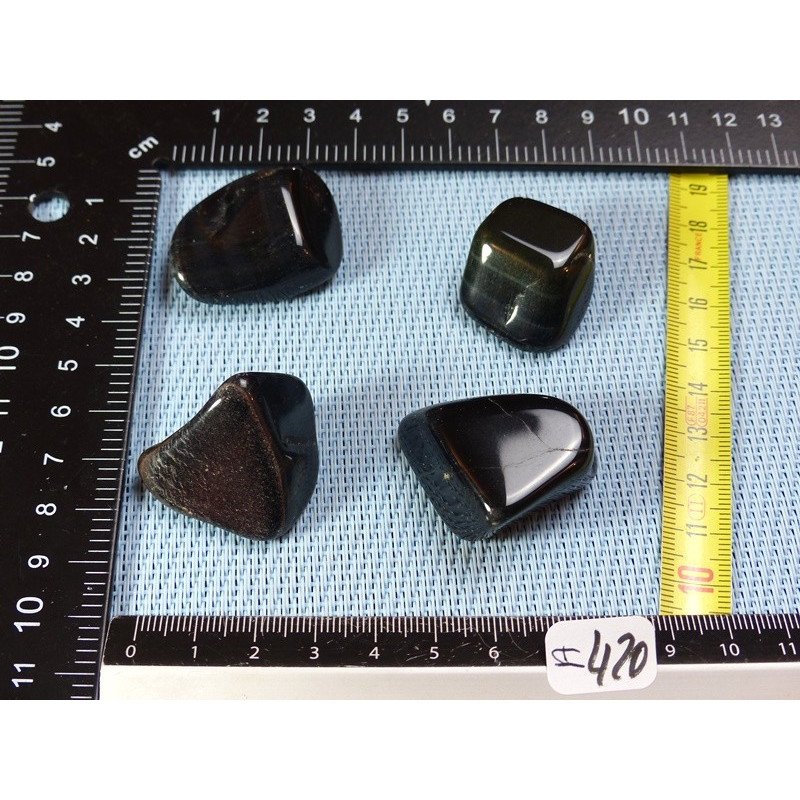 Oeil de Faucon Lot de 4 Pierres Roulées 73g | Minéraux Paubrasil