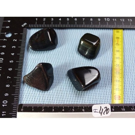 Oeil de Faucon Lot de 4 Pierres Roulées 73g | Minéraux Paubrasil