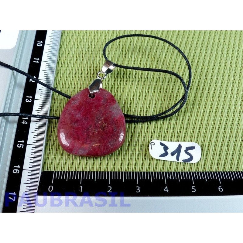 Pendentif Thulite Zoïsite rouge mini pierre plate 8gr