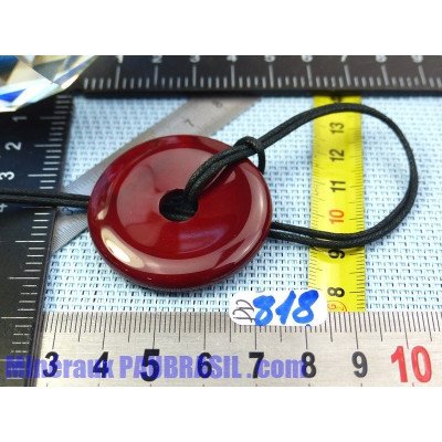 Pi Donut pendentif en Jaspe Mokaïte de 4cm