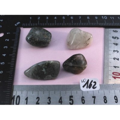 Quartz Actinolite Lot de 4 Pierres Roulées 43gr50 | Minéraux Paubrasil