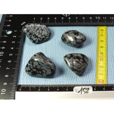 Obsidienne Flocon de Neige Lot de 4 Pierres Roulées 71g | Minéraux Paubrasil