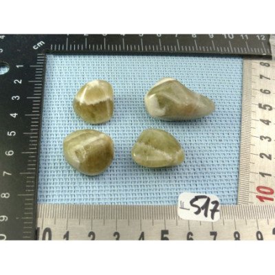 Prasiolite Lot de 4 Pierres Roulées 33gr50 | Minéraux Paubrasil