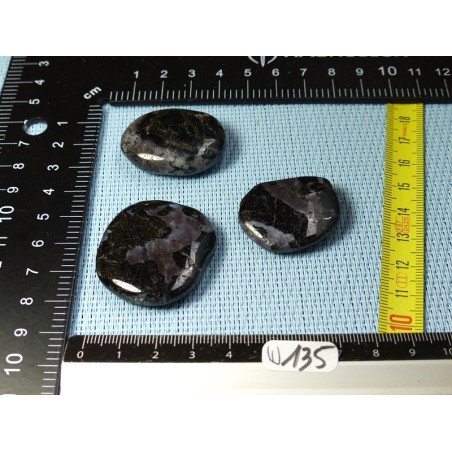 Gabbro - Merlinite Lot de 3 Pierres Plates 53g | Minéraux Paubrasil