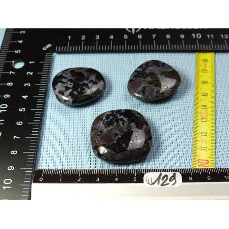 Gabbro - Merlinite Lot de 3 Pierres Plates 64g | Minéraux Paubrasil