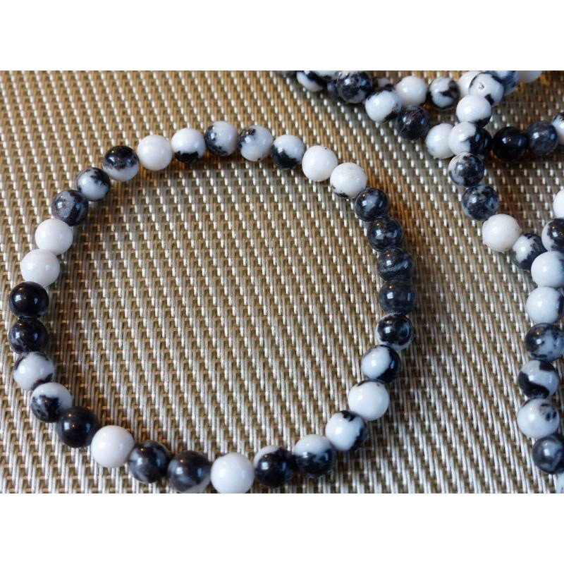 Bracelet Jaspe Dalmatien Lamparcien Q Extra en perles de 6mm