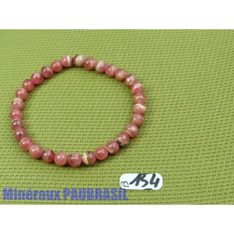 Bracelet Rhodochrosite d'Argentine Q Extra en perles de 6mm50