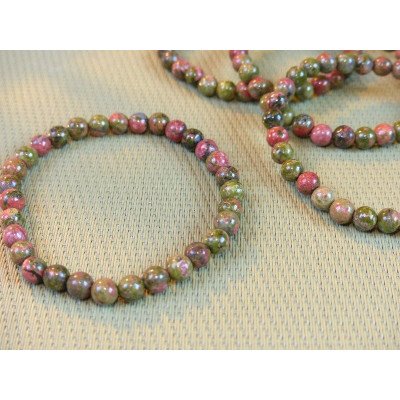 Bracelet Jaspe Dalmatien Lamparcien Q Extra en perles de 6mm