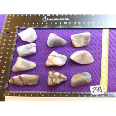 Calcédoine Bleue Fancy Pierre Roulée à l unité de 25 à 28 gr | Minéraux Paubrasil