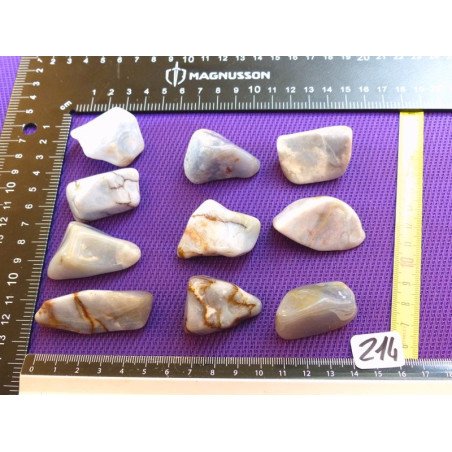 Calcédoine Bleue Fancy Pierre Roulée à l unité de 25 à 28 gr | Minéraux Paubrasil