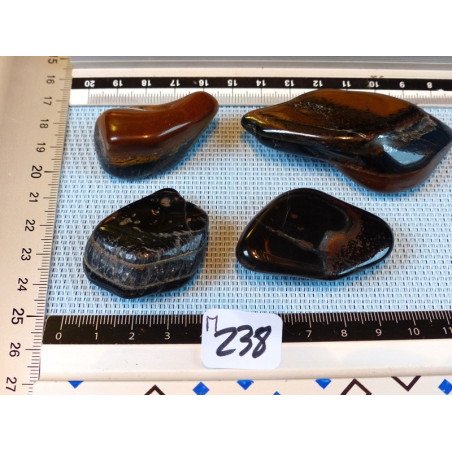 Oeil de Faucon Lot de 4 Pierres Roulées 150g | Minéraux Paubrasil