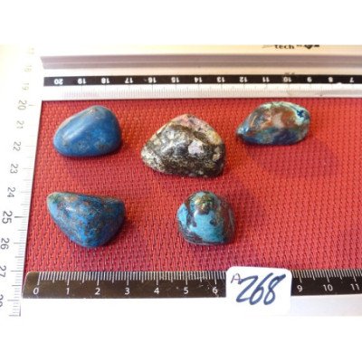 Shattuckite Congo Lot de 5 Pierres Roulées 69g | Minéraux Paubrasil