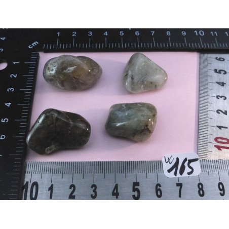 Quartz Actinolite Lot de 4 Pierres Roulées 51g | Minéraux Paubrasil